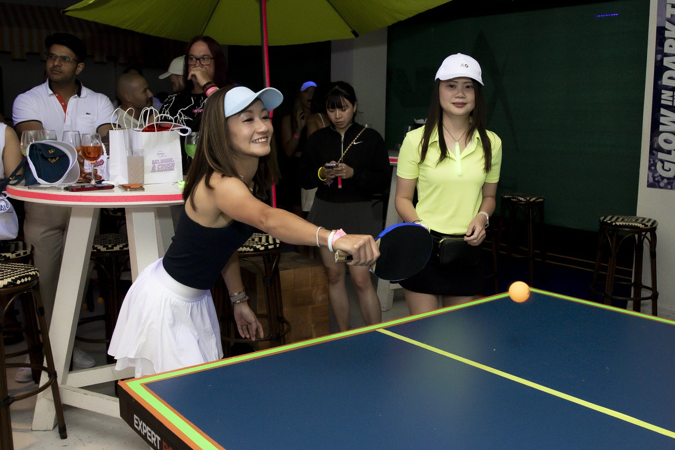 Glow in dark tennis at Ballers Clubhouse during Australian Open 2025