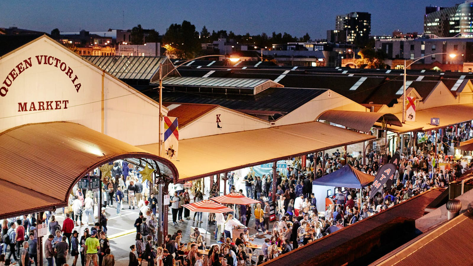 Queen Victoria Market at night