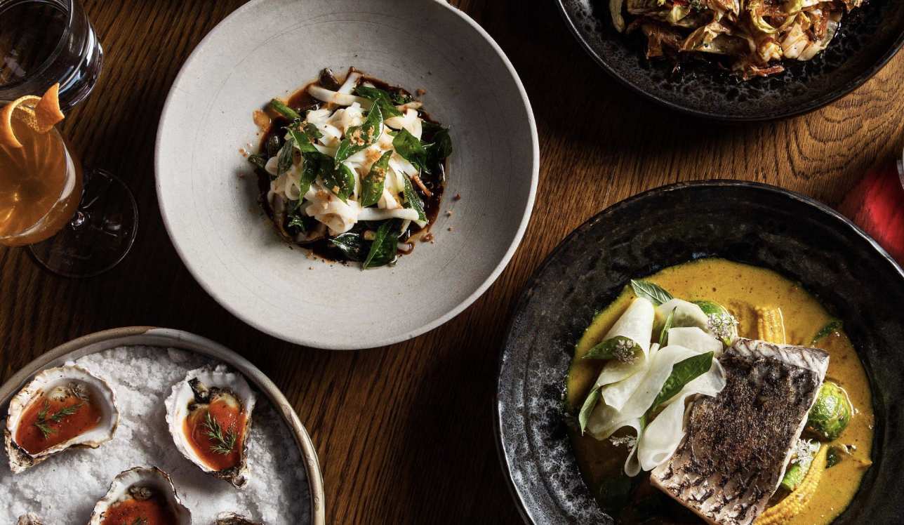 A colourful palette made at Longrain, photograph taken from Longrain