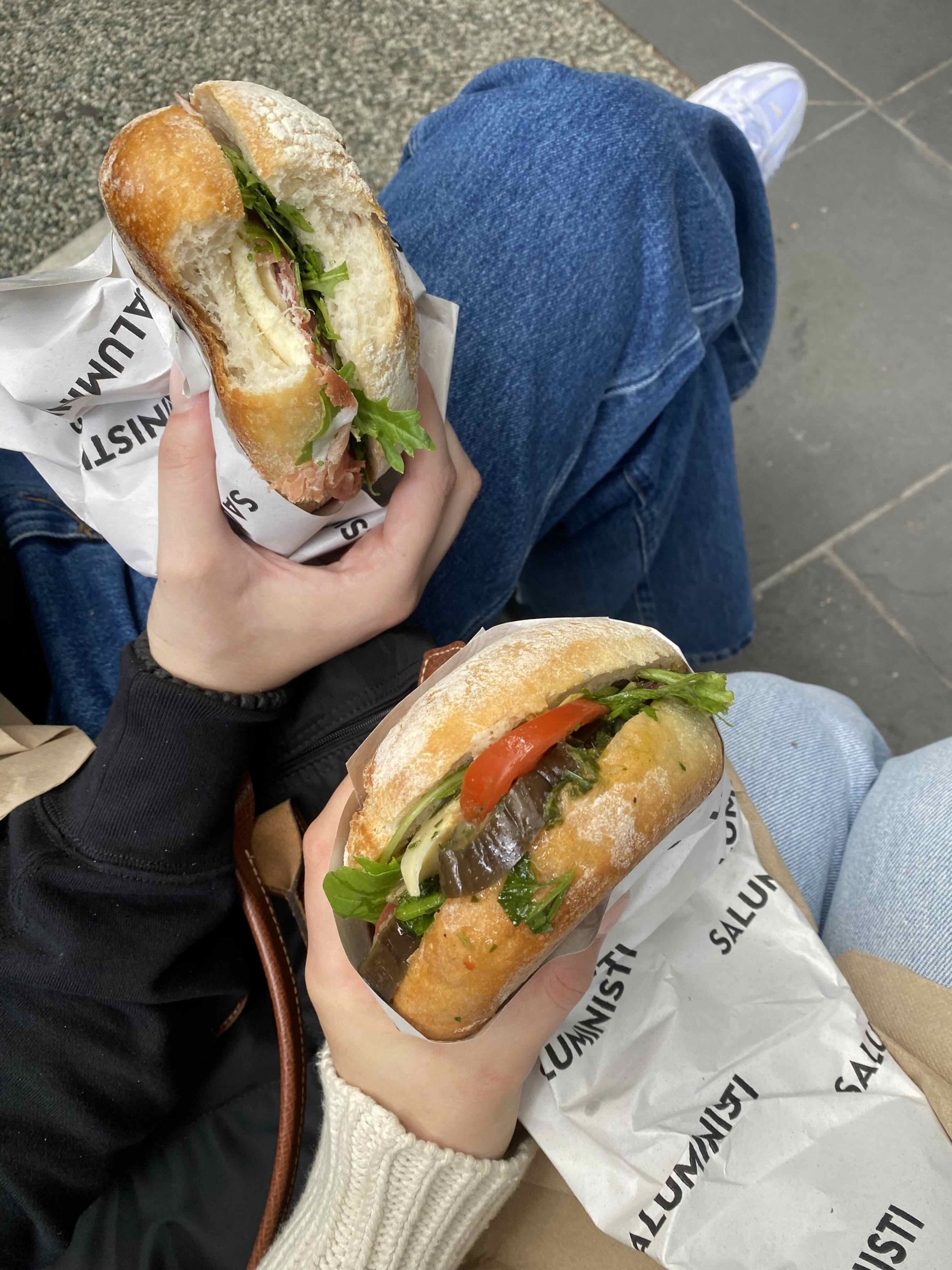 The left features the Prosciutto Panini and on the right is the Melanzane