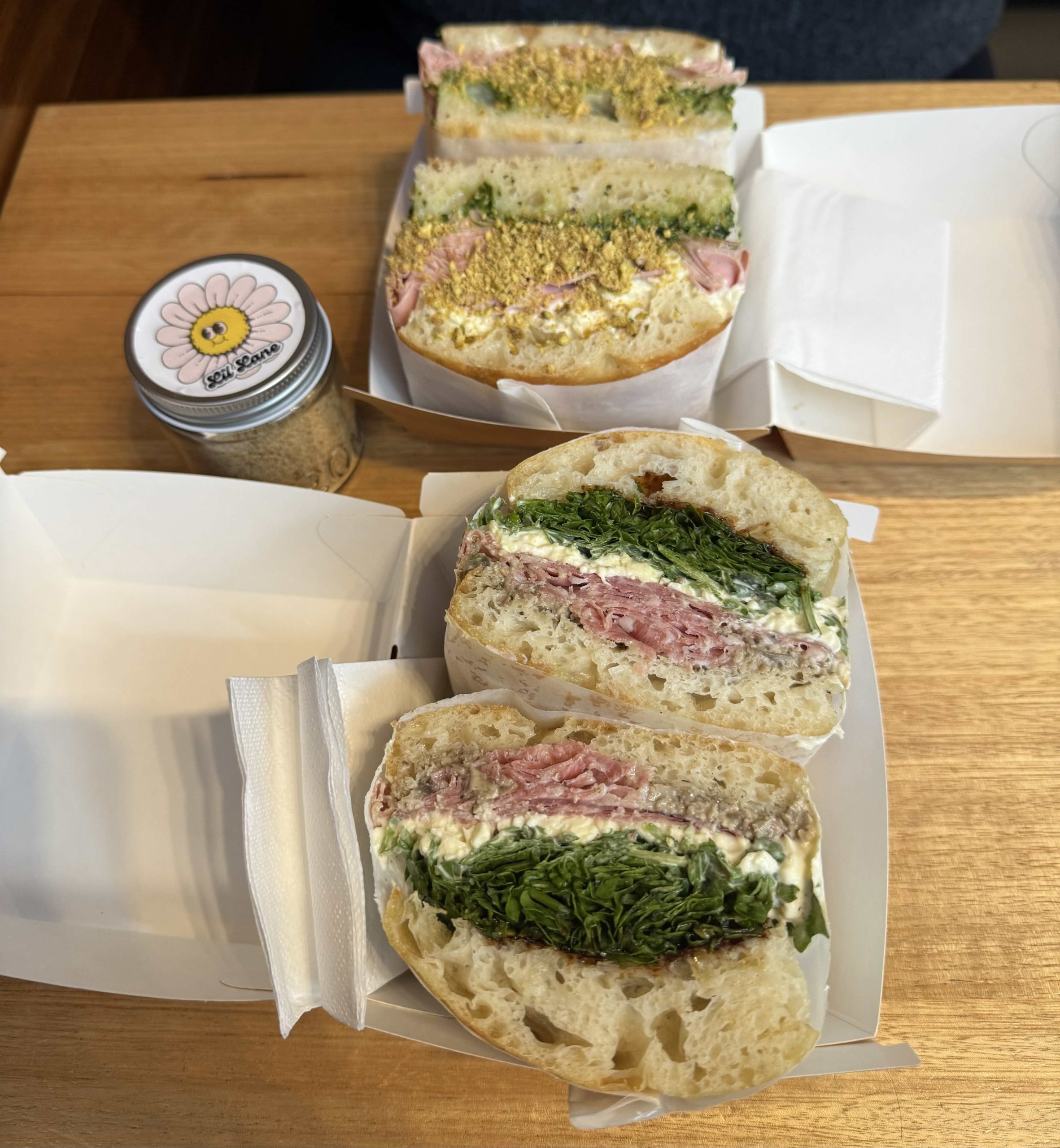 The Focaccia Mortazza is at the top with the La Veneta at the bottom