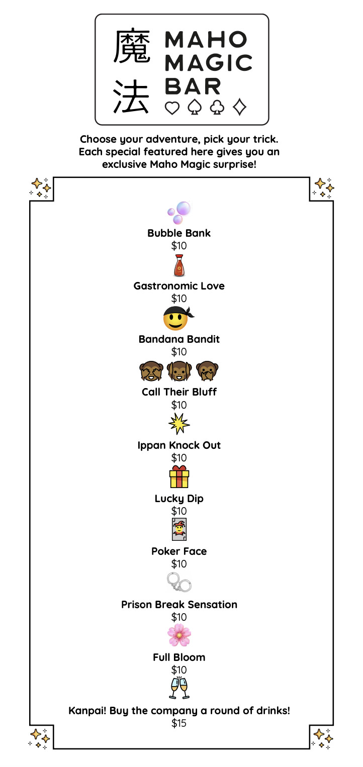 Maho Magic Bar performers celebrate on stage under purple lights amidst falling confetti during a show finale.