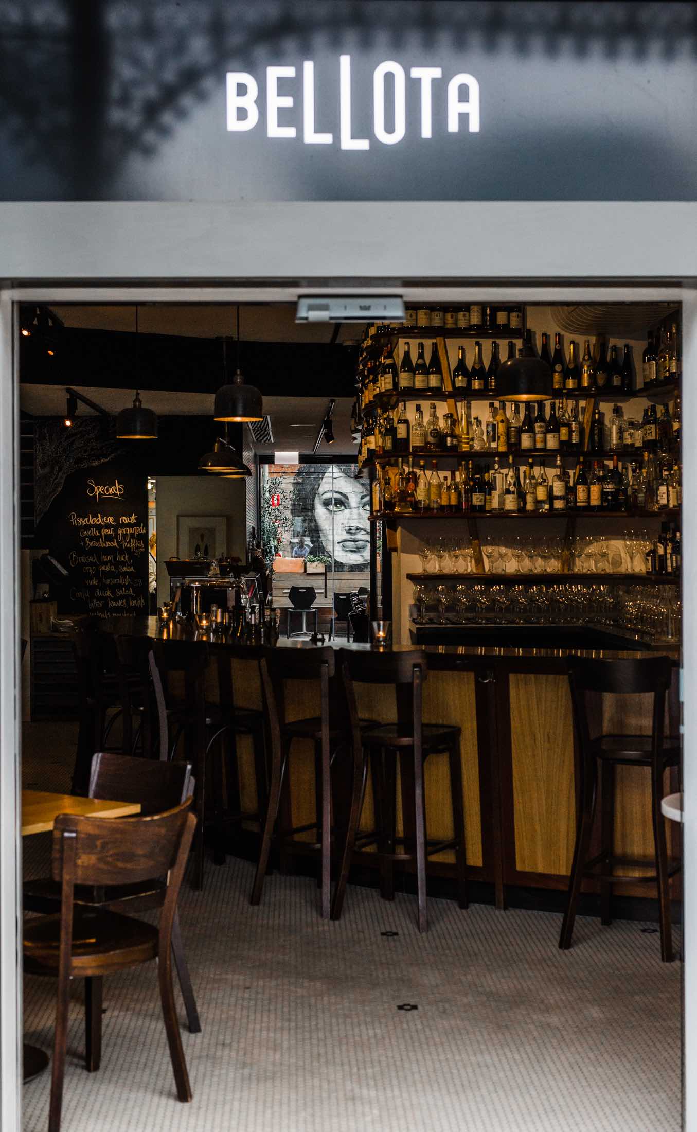 Bellota Wine Bar Italian marble bar Albert Park