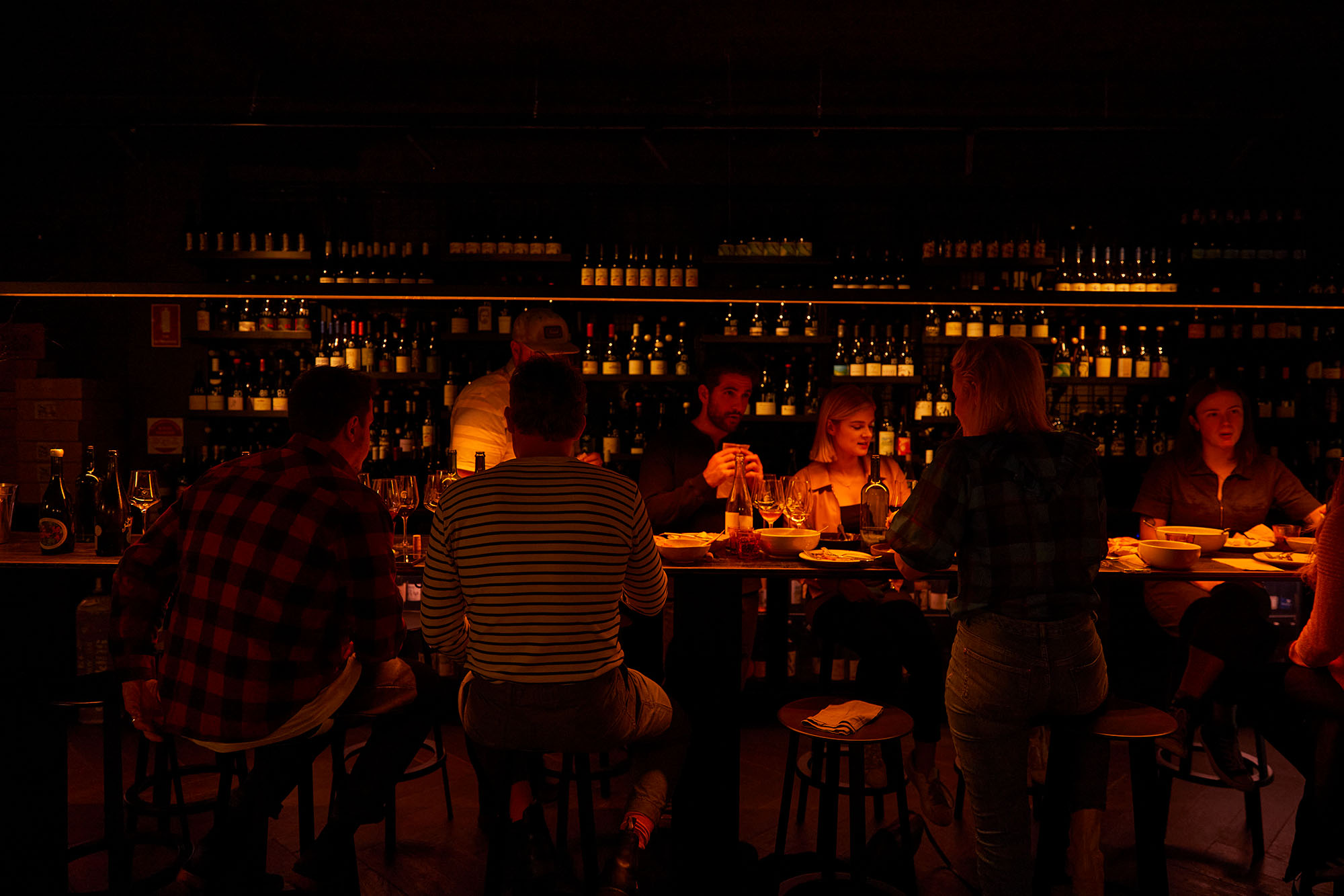 The Moon wine bar dimly lit Collingwood