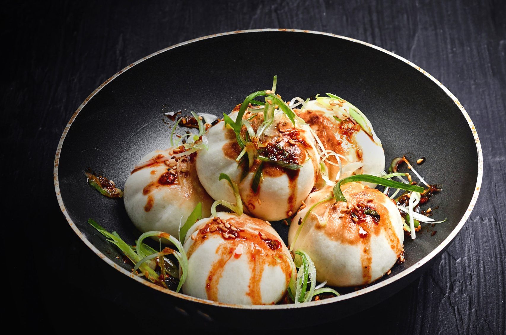 Wonderbao mini classic bao with Sichuan sauce spring onion and coriander at Hawker 88 Night Market Melbourne