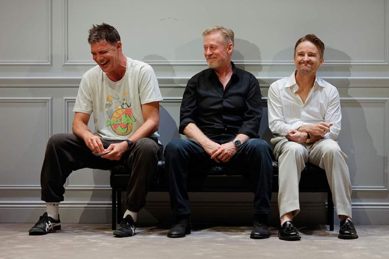Richard Roxburgh, Damon Herriman and Ryan Corr in ART by Yasmina Reza, Comedy Theatre Melbourne, April 2026
