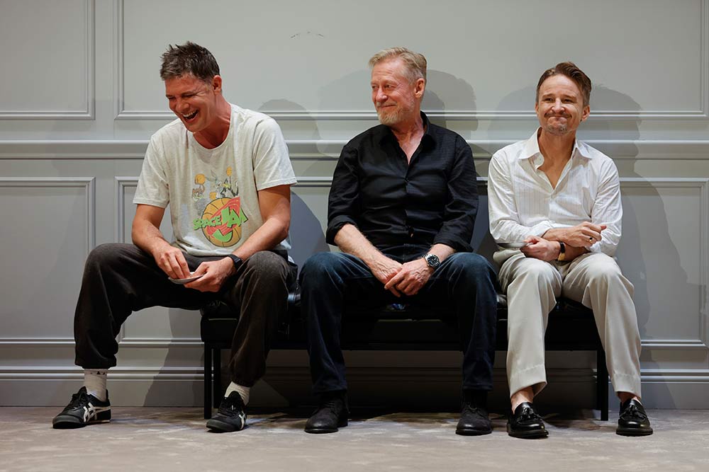 Richard Roxburgh, Damon Herriman and Ryan Corr in ART by Yasmina Reza, Comedy Theatre Melbourne, April 2026