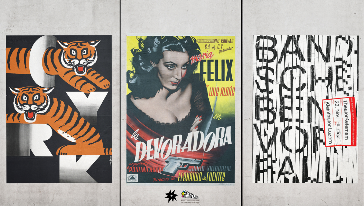 Posted Up exhibition at Melbourne Design Week 2026 featuring archival posters from the Bienal Internacional Cartel Mexico at NGV International