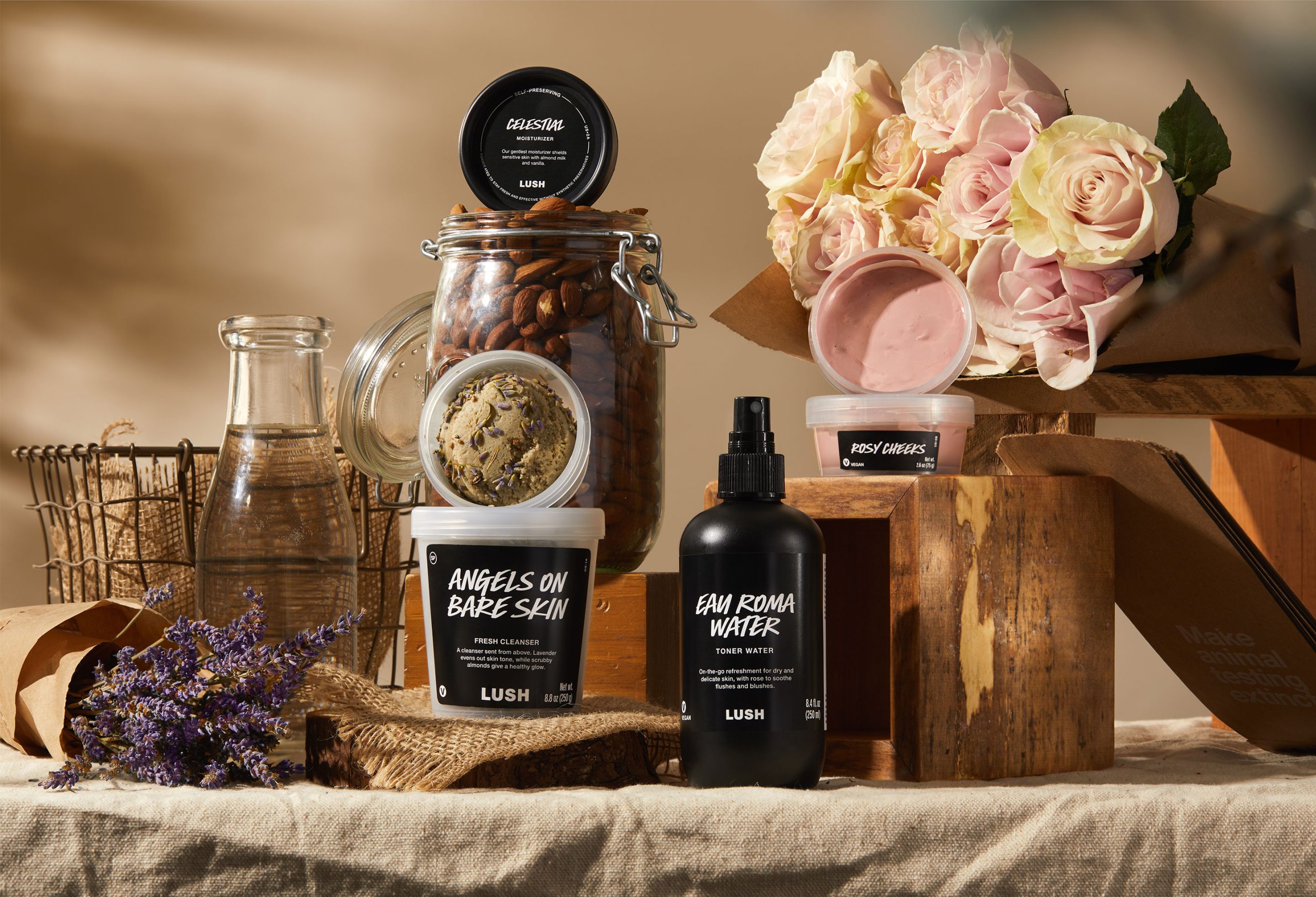 Mother's Day pamper evening setup with Lush bath bomb,
