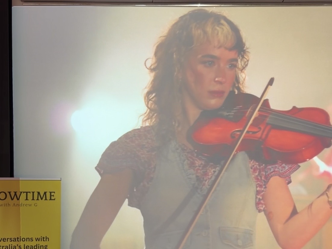 Violinist performing in Once the Musical Melbourne 2026, AG Theatre production at Chapel off Chapel Prahran